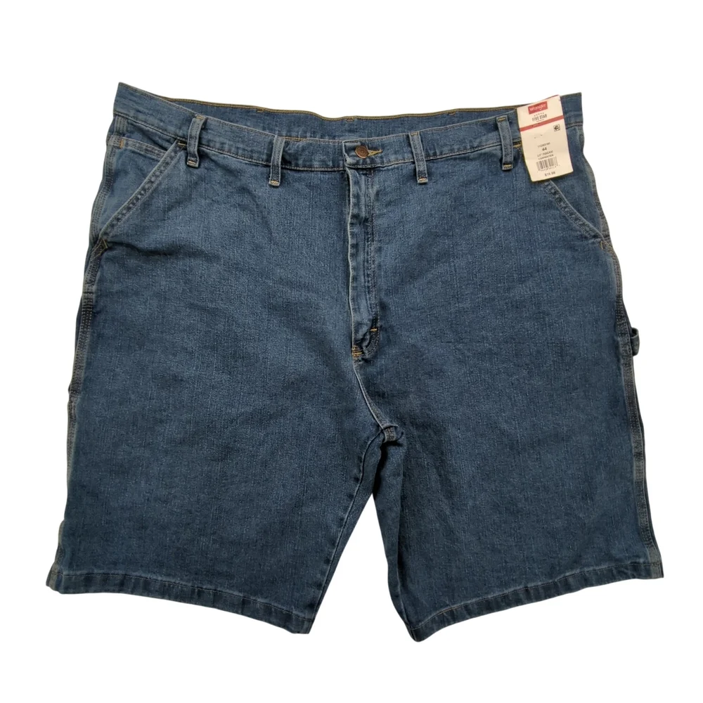 Wrangler Carpenter Shorts Mens 44 Five Star Premium Flex Denim Blue Jean New Tag
